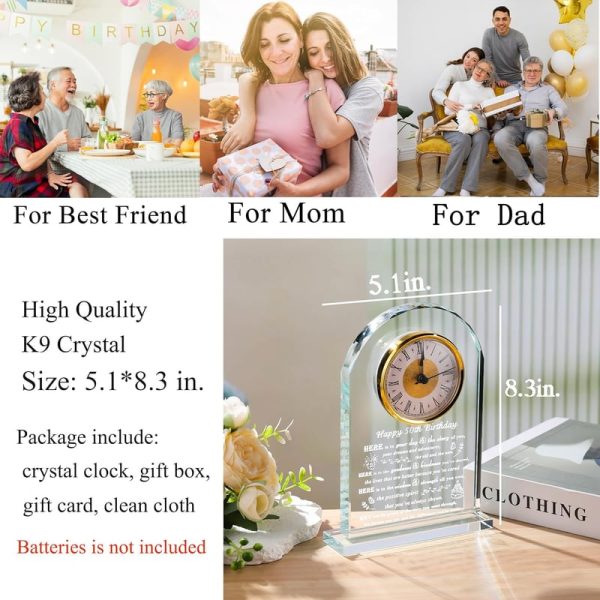 Top 50th Birthday Crystal Clock Gift For Men & Women - Image 3