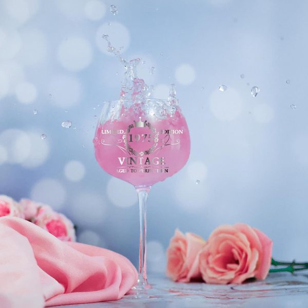 Best 50th Birthday Gifts For Women - Vintage 1975 Wine Glass - Image 4