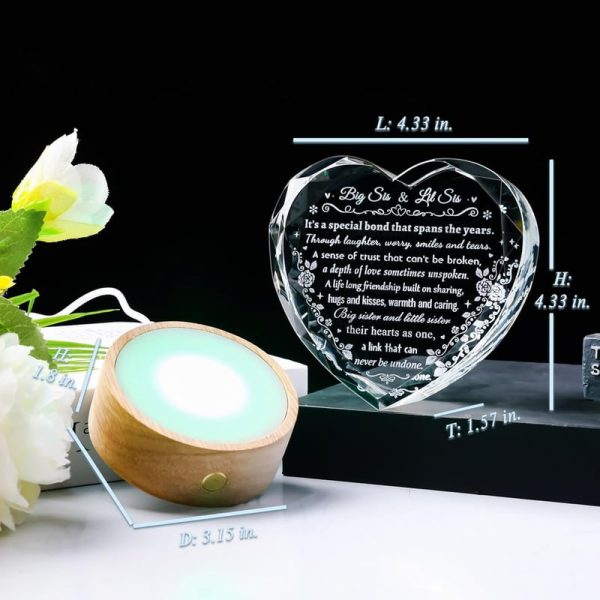 Unique Sister Birthday Gift - Crystal Heart Keepsake - Image 2