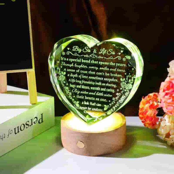 Unique Sister Birthday Gift - Crystal Heart Keepsake - Image 3