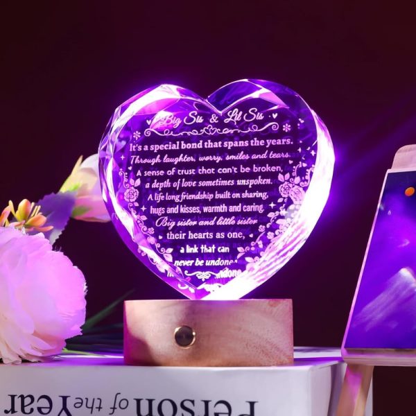 Unique Sister Birthday Gift - Crystal Heart Keepsake - Image 4