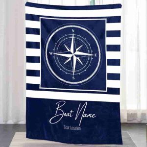 Best Personalized Nautical Sherpa Blanket - Custom Anchor Design