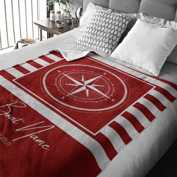 Best Personalized Nautical Sherpa Blanket - Custom Anchor Design - Image 2