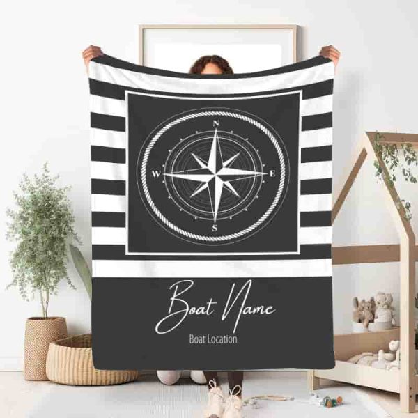 Best Personalized Nautical Sherpa Blanket - Custom Anchor Design - Image 3