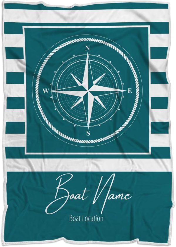 Best Personalized Nautical Sherpa Blanket - Custom Anchor Design - Image 5