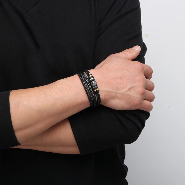 Multi-layer Braided Leather Bracelet For Men - Perfect Gift For Son - Image 2