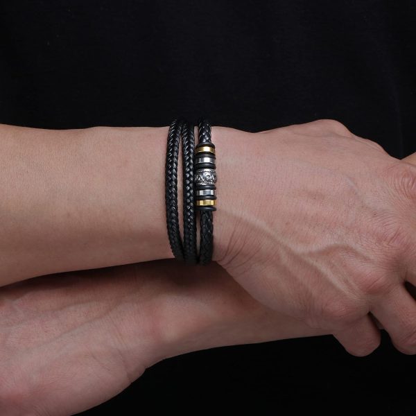 Multi-layer Braided Leather Bracelet For Men - Perfect Gift For Son - Image 4