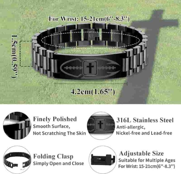 Christian Cross Bracelet For Men - Bible Verse Gift - Image 6