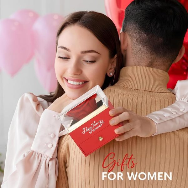 Best Preserved Real Red Rose Gift With Necklace For Her - Image 6