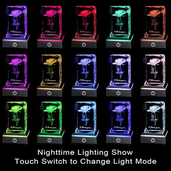 Best 3d Rose Crystal Nightlight For Valentines & Anniversaries - Image 2