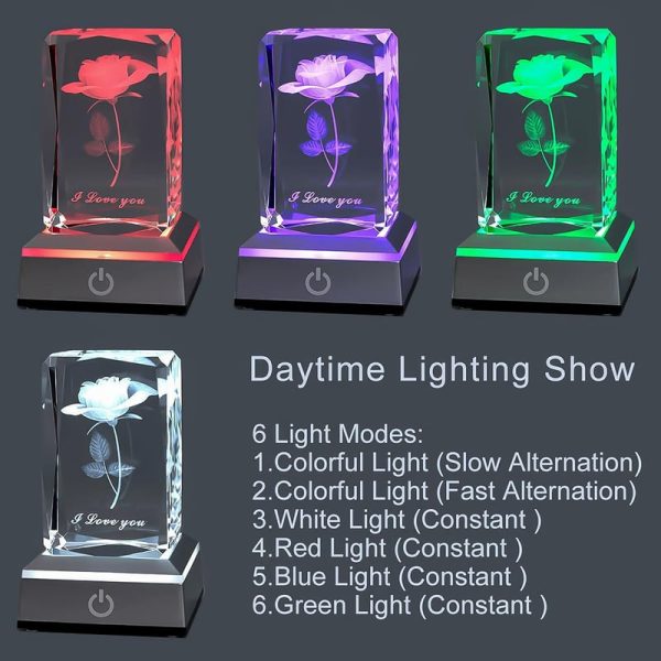 Best 3d Rose Crystal Nightlight For Valentines & Anniversaries - Image 3