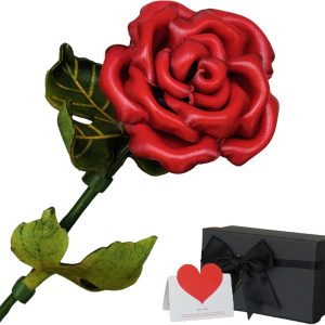 Romantic Leather Rose Gift For 3rd Anniversary & Valentine's Day