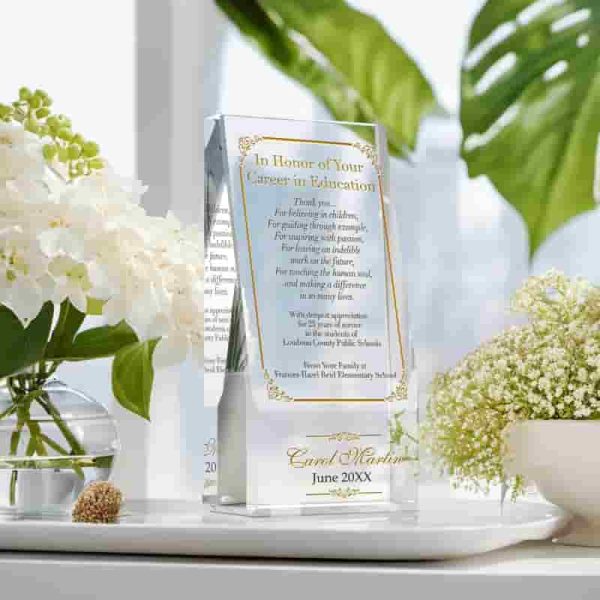 Best Personalized Crystal Retirement Plaque For Teachers - Image 2