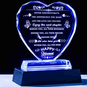 Best Retirement Gift 2024 - Crystal Heart With Led For Women & Men