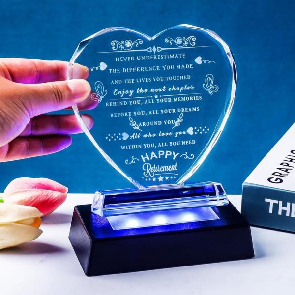 Best Retirement Gift 2024 - Crystal Heart With Led For Women & Men - Image 3