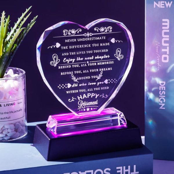 Best Retirement Gift 2024 - Crystal Heart With Led For Women & Men - Image 5