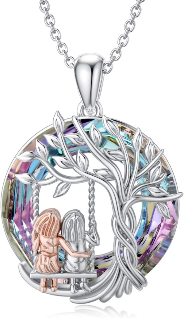 Elegant Sterling Silver Sister Necklace: Perfect Gift Idea