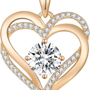 925 Silver Heart Birthstone Necklace - Best Gift For Her
