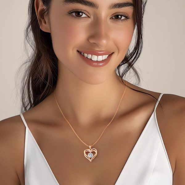 925 Silver Heart Birthstone Necklace - Best Gift For Her - Image 5