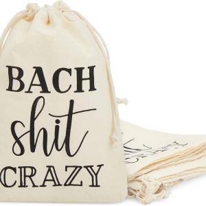 Best Bachelorette Party Favor Bags - 12 Pack Drawstring Cotton, 6x8 In
