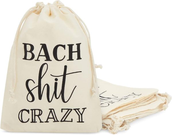 Best Bachelorette Party Favor Bags - 12 Pack Drawstring Cotton, 6x8 In