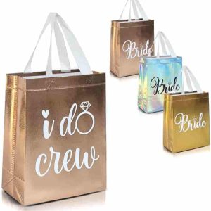 Best Reusable Rose Gold Bridesmaid Gift Bags - Set Of 12