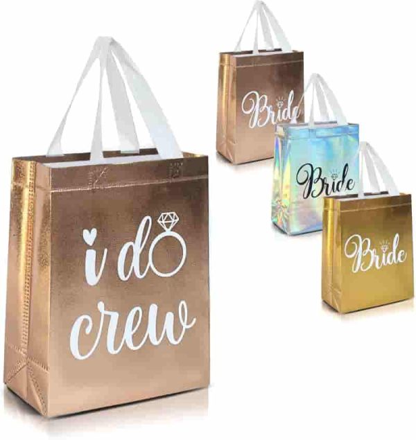 Best Reusable Rose Gold Bridesmaid Gift Bags - Set Of 12