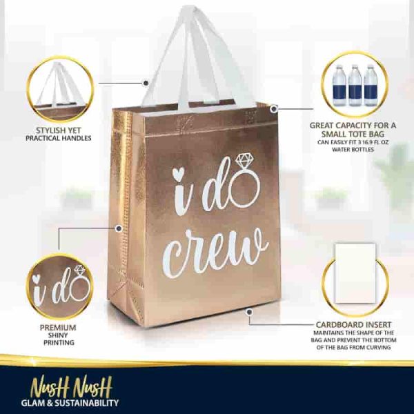 Best Reusable Rose Gold Bridesmaid Gift Bags - Set Of 12 - Image 4