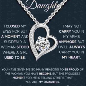 Sterling Silver Daughter Necklace - Gift From Dad With Led Box