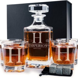 Best Personalized Whiskey Decanter Set - 750ml With Glasses
