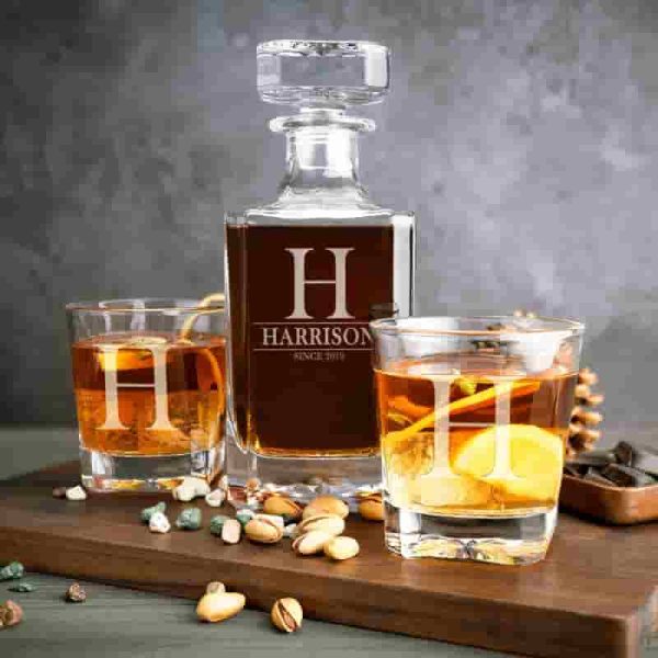 Best Personalized Whiskey Decanter Set - 750ml With Glasses - Image 4