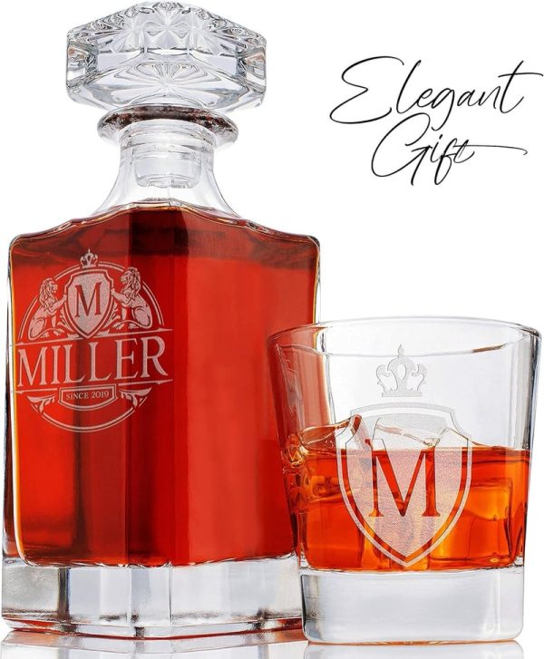 Best Personalized Whiskey Decanter Set - 750ml With Glasses - Image 5