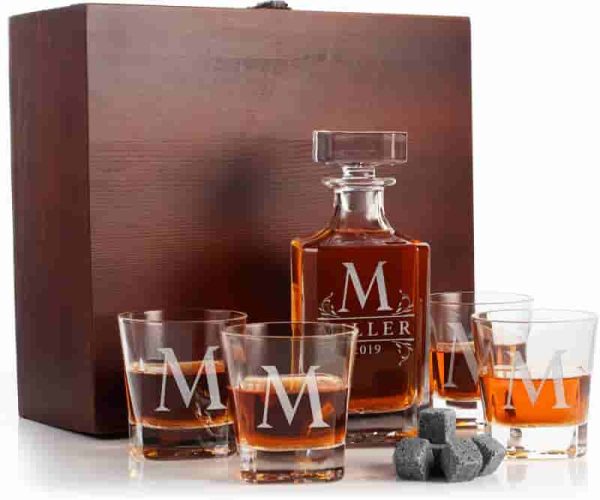Best Personalized Whiskey Decanter Set - 750ml With Glasses - Image 6