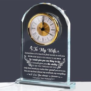 Unique Personalized Glass Clock Gift For Wife's Anniversary
