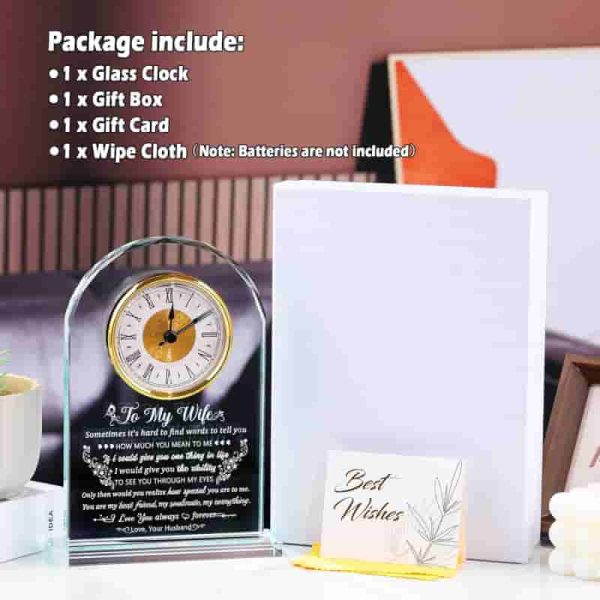 Unique Personalized Glass Clock Gift For Wife's Anniversary - Image 6