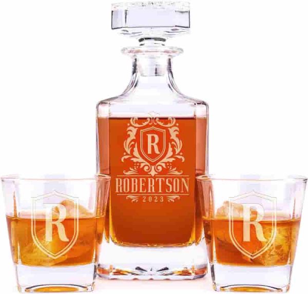 Custom Whiskey Decanter Set - Perfect Gift For Men