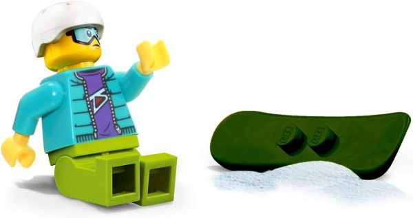 Best Lego City Snowboarder Minifigure With Goggles & Snowboard - Image 4