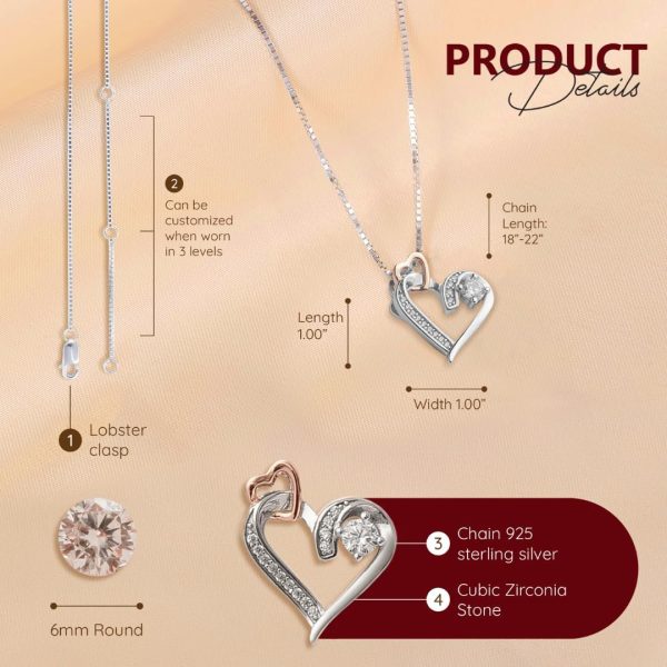 Best Gift For Stepdaughter - Heart Necklace With Message - Image 2
