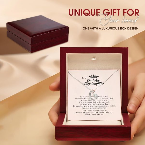 Best Gift For Stepdaughter - Heart Necklace With Message - Image 4