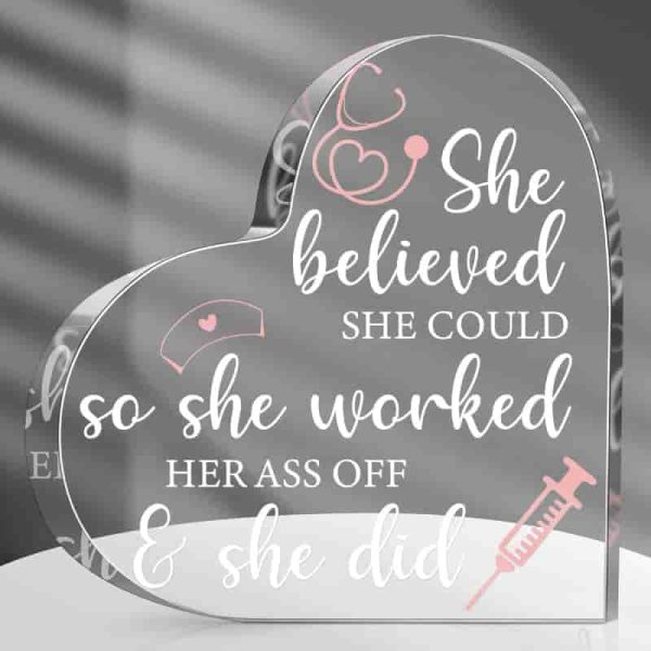 Best Rn Nurse Christmas Gift - Inspirational Crystal Heart