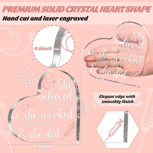 Best Rn Nurse Christmas Gift - Inspirational Crystal Heart - Image 3