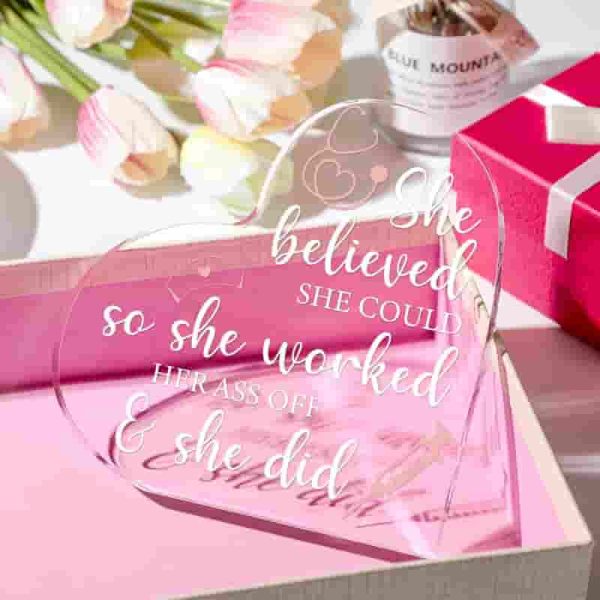 Best Rn Nurse Christmas Gift - Inspirational Crystal Heart - Image 6