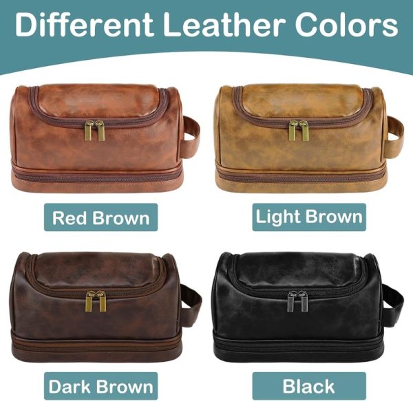 Best Personalized Leather Dopp Kit For Men - Custom Gifts - Image 2