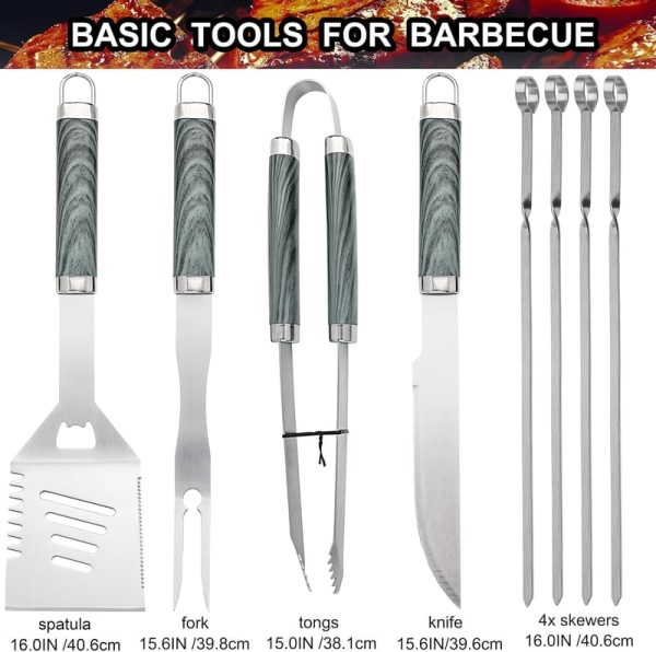 Grilljoy 24pcs Bbq Tools Set - Perfect Grill Gifts For Men - Image 3