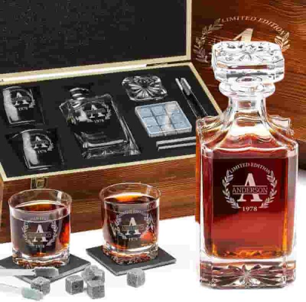 Best Personalized Whiskey Decanter Set - Perfect Gift For Men