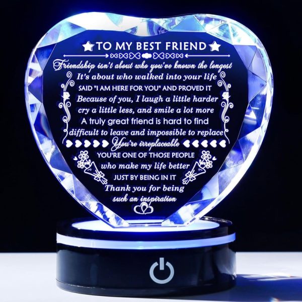 Top Best Friend Birthday Gifts For Women - Crystal Heart Led