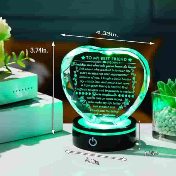 Top Best Friend Birthday Gifts For Women - Crystal Heart Led - Image 2