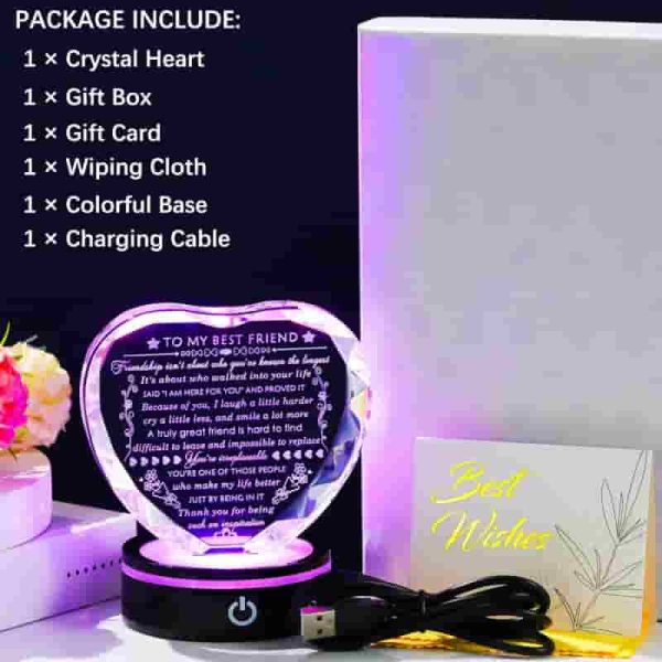 Top Best Friend Birthday Gifts For Women - Crystal Heart Led - Image 6