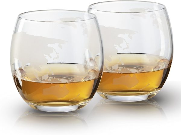 Best Etched Globe Decanter Gift Set With Airplane - Image 4