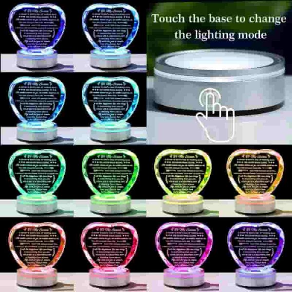Best Sister Birthday Crystal Keepsake With Led Base - Image 4